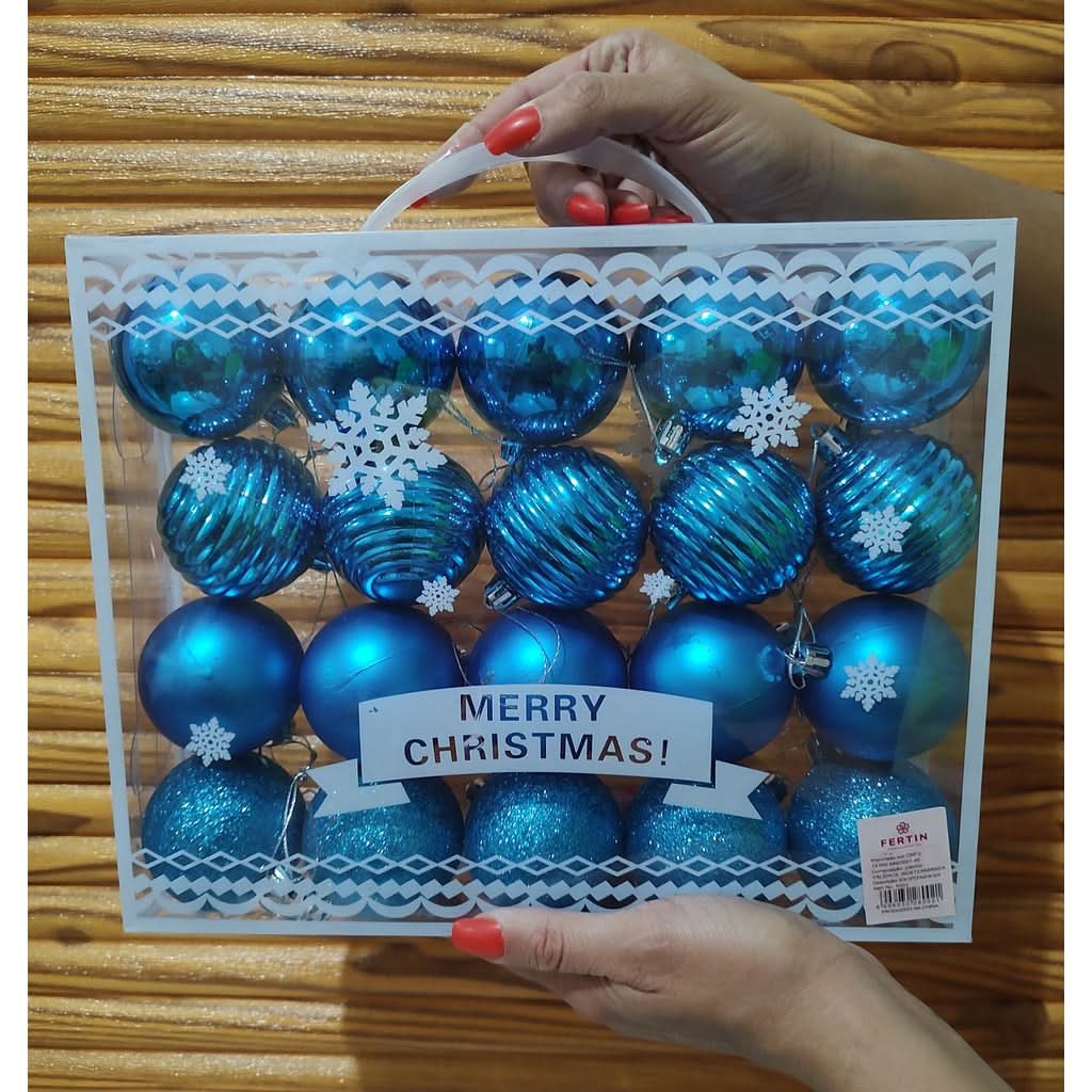 Kit 20 Bolas De Natal Azul…