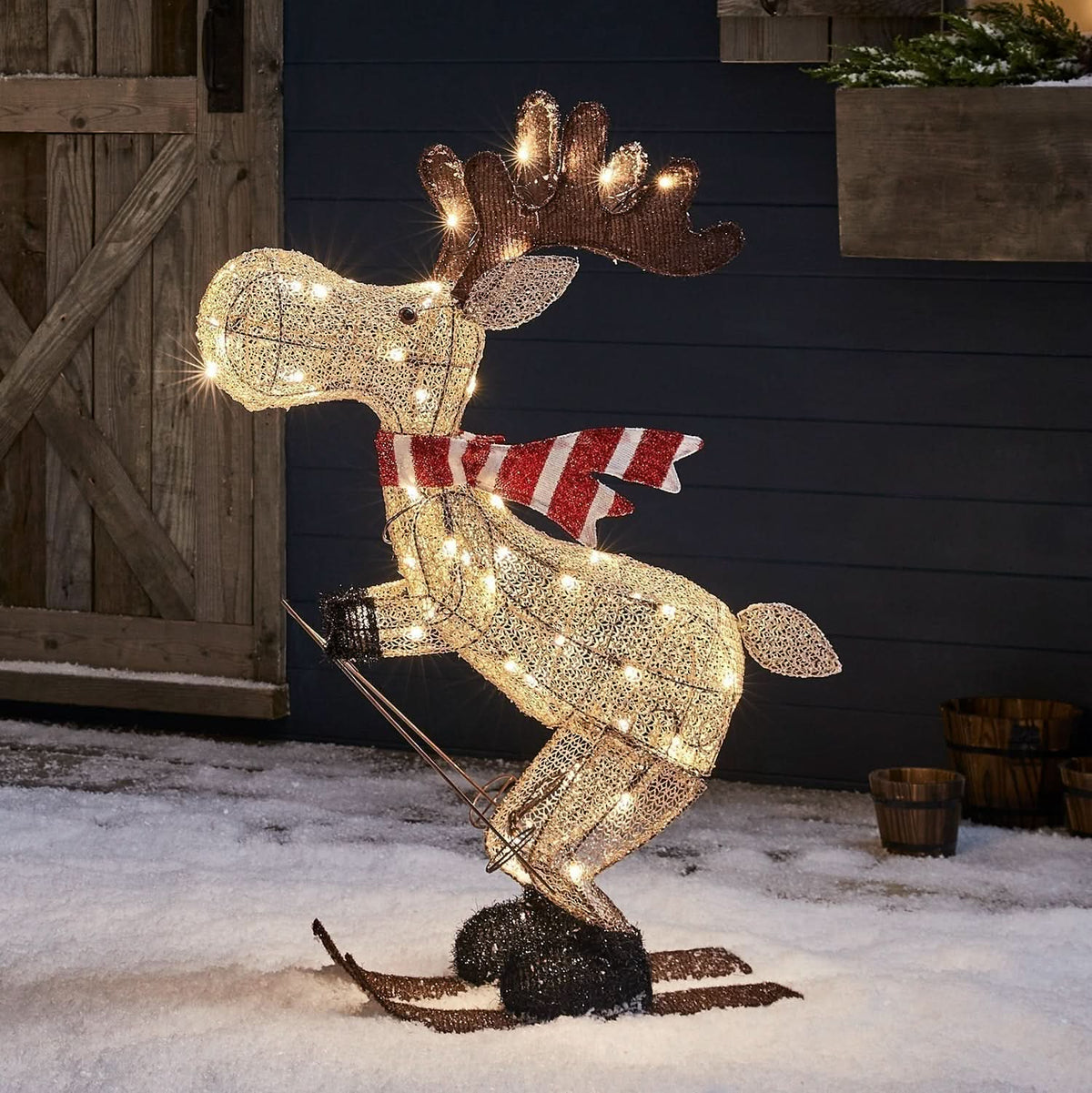 Alce Esquiador Iluminado com…