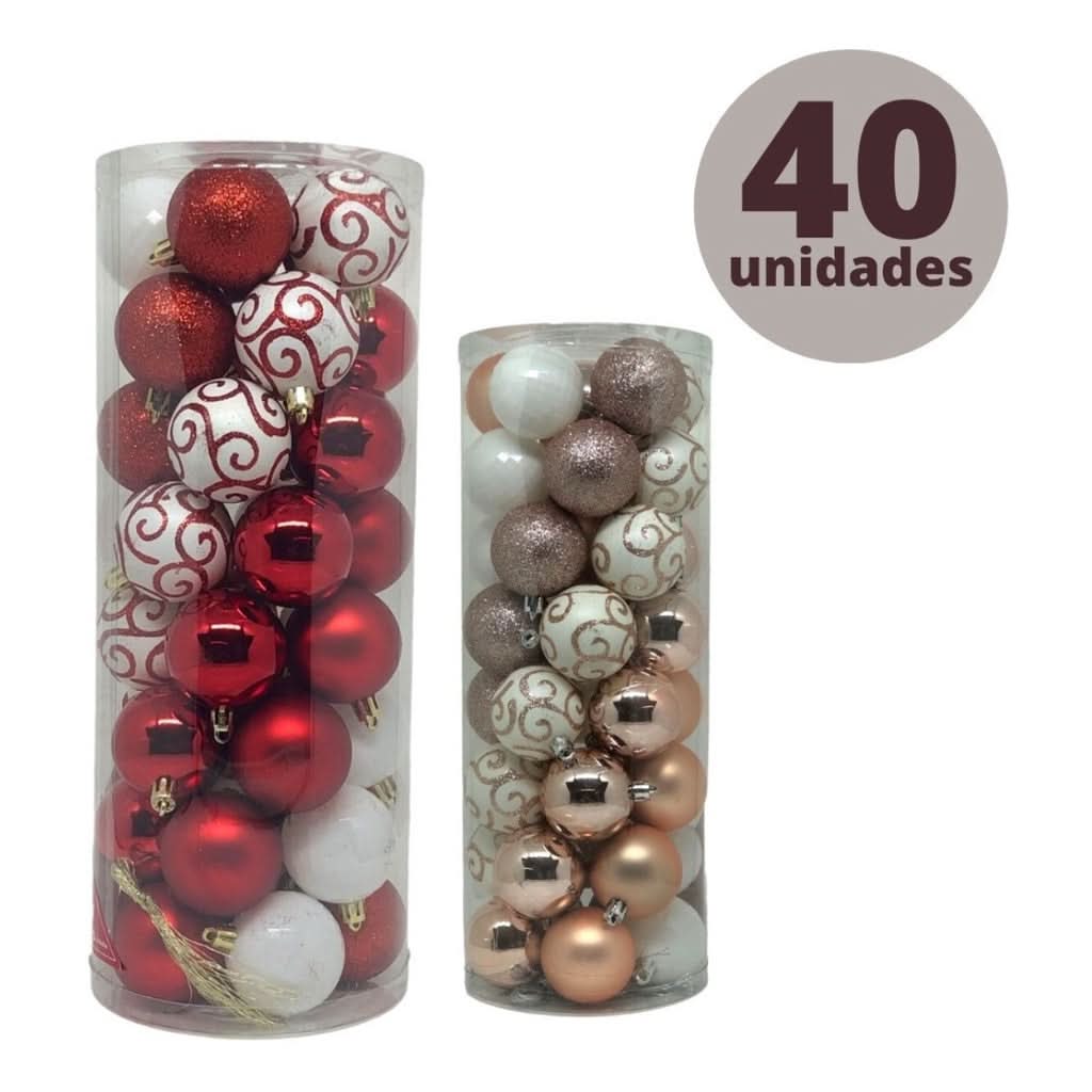 40 Bolas De Natal 5cm Sortidas…