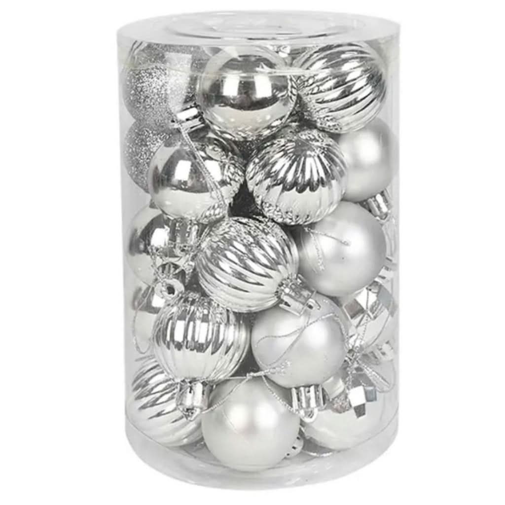 34 Bolas De Natal Prata Mista…