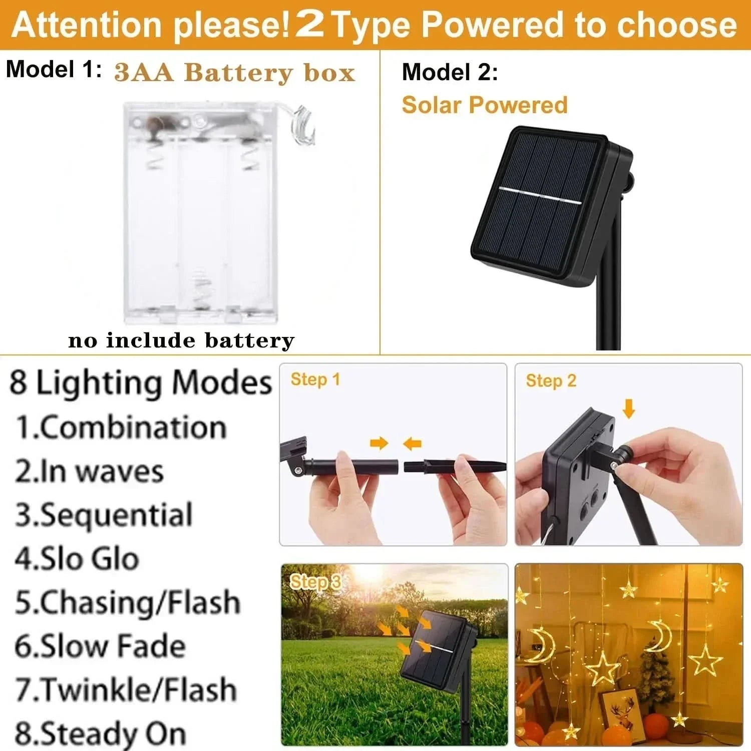 Luzes de Fada Estrela e Lua…