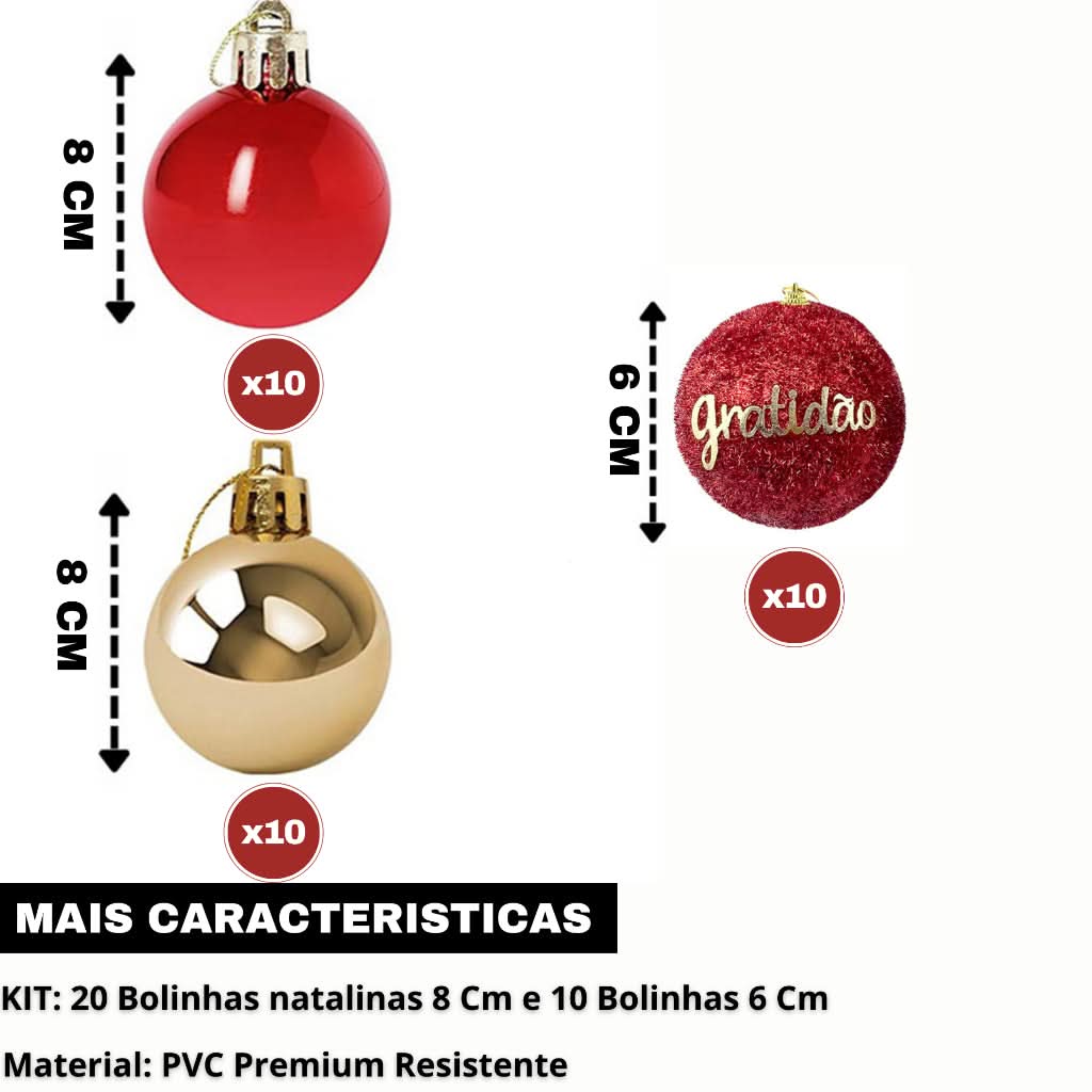 Kit 30 Bolinhas de Natal…